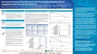 AMCP 2022- Association Between Clinical Outcomes and Patient Characteristics Among Hospitalized Adult Patients with COVID-19