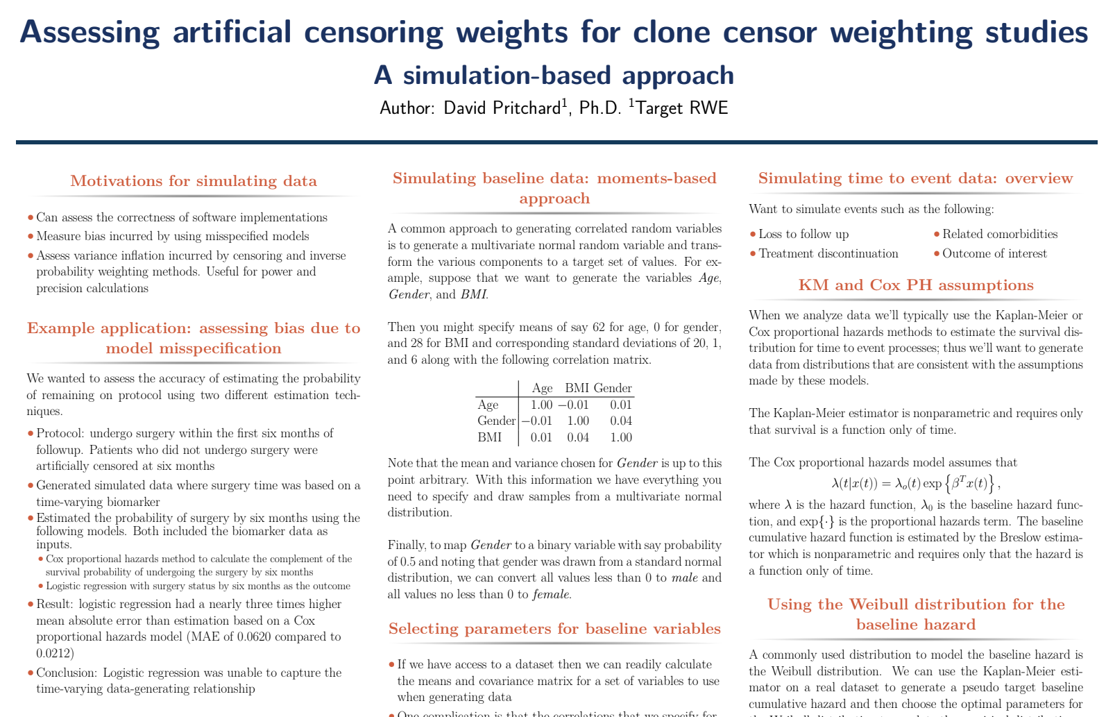 Assessing artificial censoring weights for clone censor weighting studies: A simulation-based approach